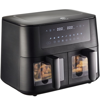 HOLM Dobbelt airfryer 9,4 liter 2800 watt Sort/Sølv - Vejledende udsalgspris 1599,-