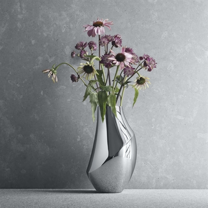Georg Jensen. Flora vase i poleret stål - Vejl. pris 1299,-