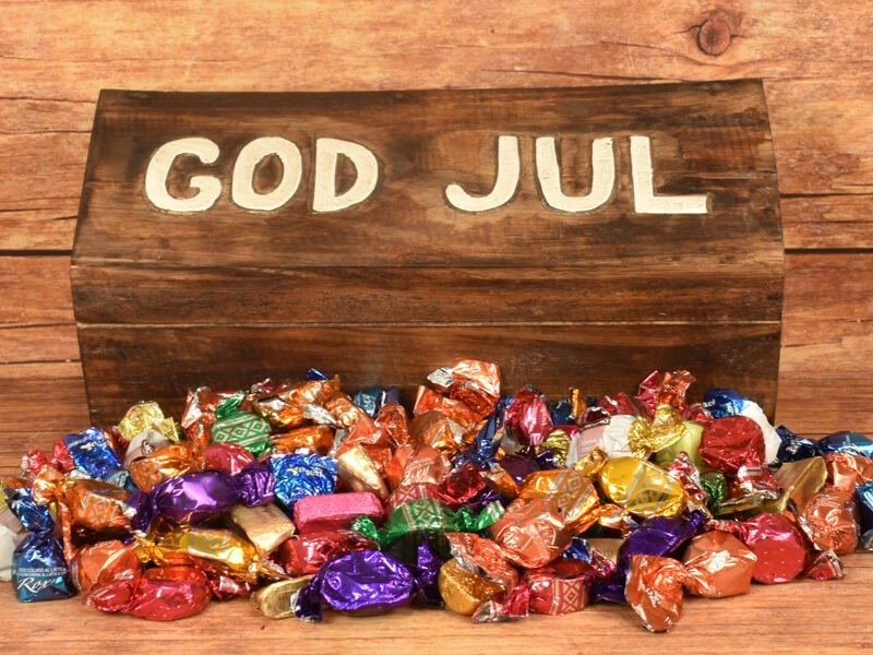 udvikling nyt år Male GOD JUL - Skattekiste med Chokolade 200 gram