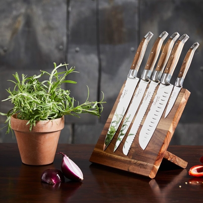 Laguiole Chef Set W. Knife Block Olive - Vejledende Udsalgspris 1.499,-