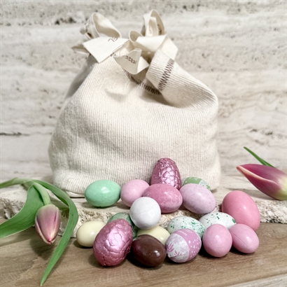 Rustik bomuldspose med Luksus Påskeblanding 600 gram