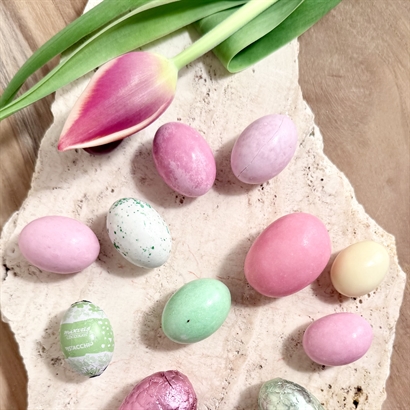 Rustik bomuldspose med Luksus Påskeblanding 600 gram