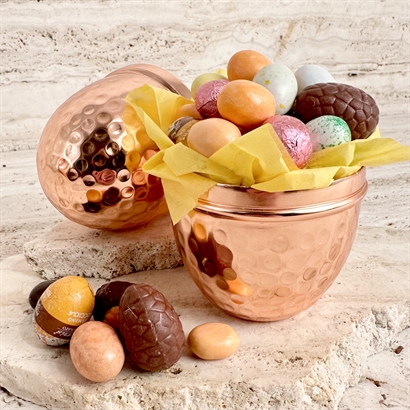 Kobber påskeæg 13 cm med Luksus Påskeblanding 275 g
