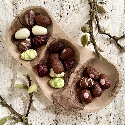 Økopose med påskeprint - Belgiske påskeæg, Bagsværd lakrids og chokoladetrøfler