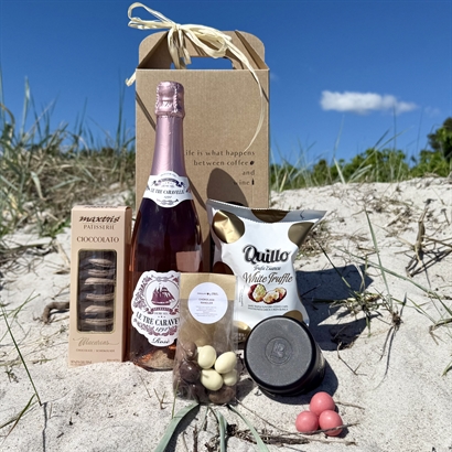 Sommergave med Rosé Spumante, Bülow lakrids, chips og Chokolade