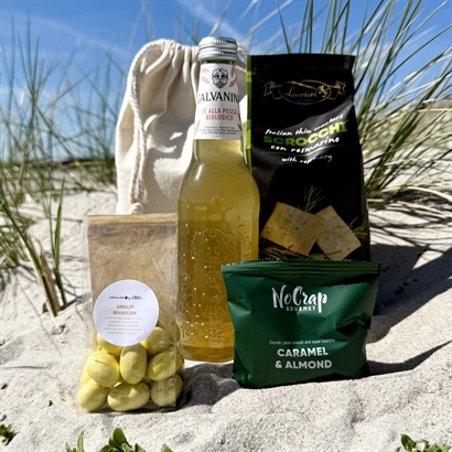 Alkoholfri Sommergave med økologisk Ice Tea, Amalfimandler og snacks