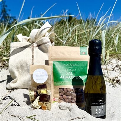 Rustik Bomuldspose med Prosecco, Italiensk Chokolade Passion og Salte Mandler