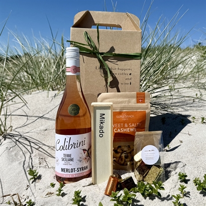 Sommergave med spil, Rosé, Luksus Chokolade og snacks