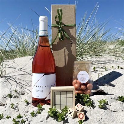 Rosé sommergave med spil og Italienske Chokolademandler