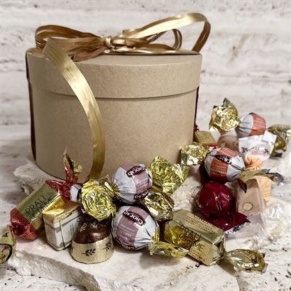 Hatteæske med Luksus Chokoladeblanding 500 gram