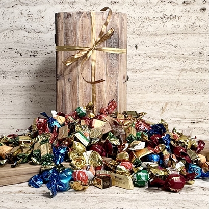 Skattekiste fyldt med 2500 gram luksus chokoladeblanding
