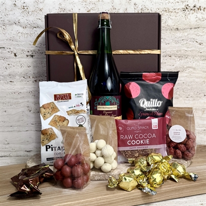 Alkoholfri Firmagave med fransk cider, brændte mandler, snacks og chokolade