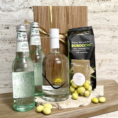 Gin & Tonic Kit med Amalfimandler og lækre Snacks