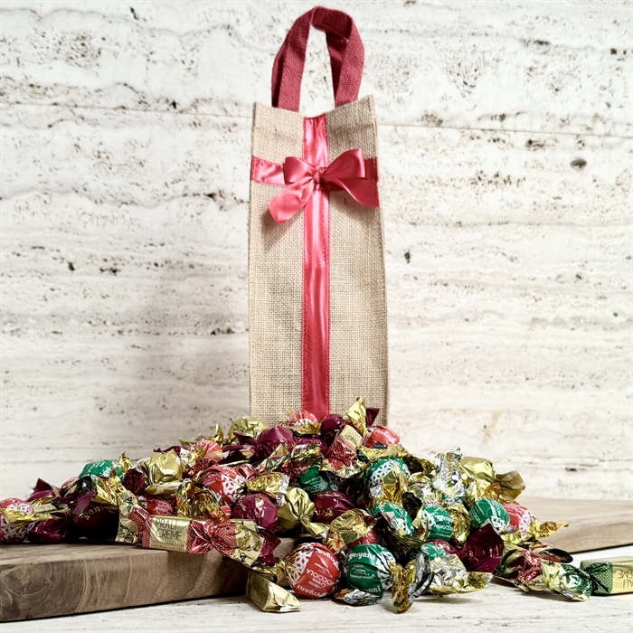 Blandede godter 2000 gram i jutetaske