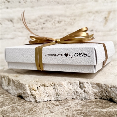 Luksus chokoladeblanding - 200 gram i præget hvid æske