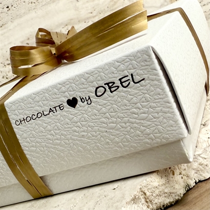 Luksus chokoladeblanding - 400 gram i præget hvid æske