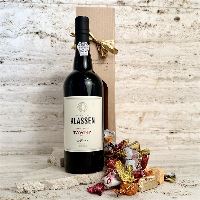 Portvin Klassen Port Tawny & 200 gram luksus chokoladeblanding