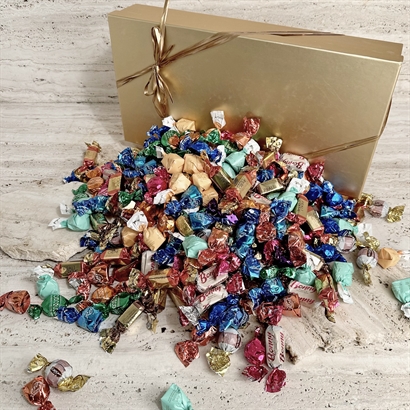 Luksus chokoladeblanding 3000 gram i guldæske