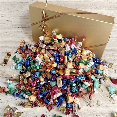 Luksus chokoladeblanding 4000 gram i guldæske