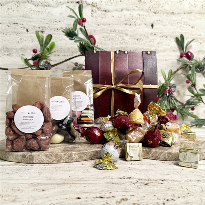  Brændte mandler, lakridskonfekt & luksus chokoladeblanding i skattekiste