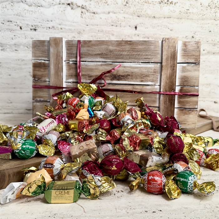 Skattekiste fyldt med 5000 gram luksus chokoladeblanding