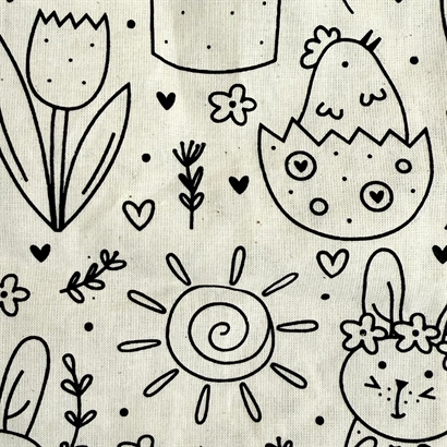 Bomuldspose med påskeprint, Økologisk Påskebryg & Påskechokolade 200 gram