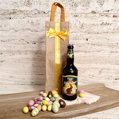 Påsketaske med Økologisk Påskebryg & Påskechokolade 200 gram - KUN 30 STK.