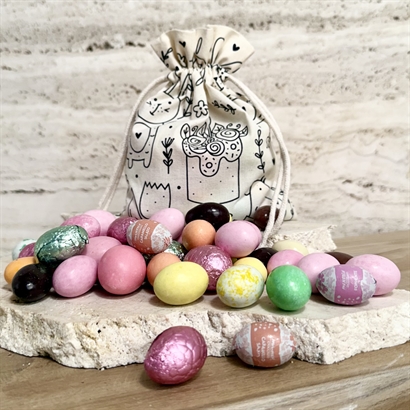 Øko Påskepose med Påskeprint og Luksus Påskeblanding 400 gram