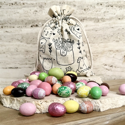 Øko Påskepose med Påskeprint og Luksus Påskeblanding 500 gram