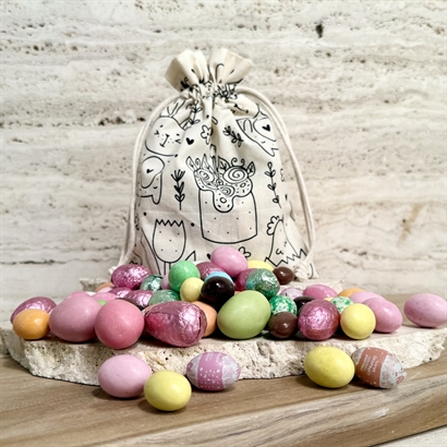 Øko Påskepose med Påskeprint og Luksus Påskeblanding 600 gram