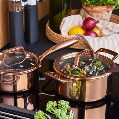Hâws Santo Saucepan 1.5L & Casserole 2.2L w/Lid Hybrid coating Rose Gold - Vejledende Udsalgspris 1.599,-